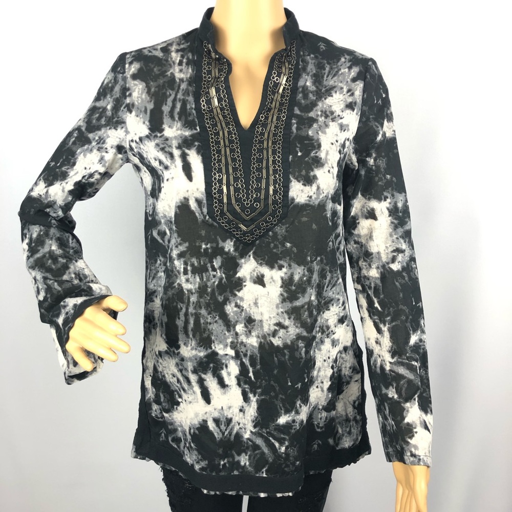 Michael Kors Black & White Tunic Top XS